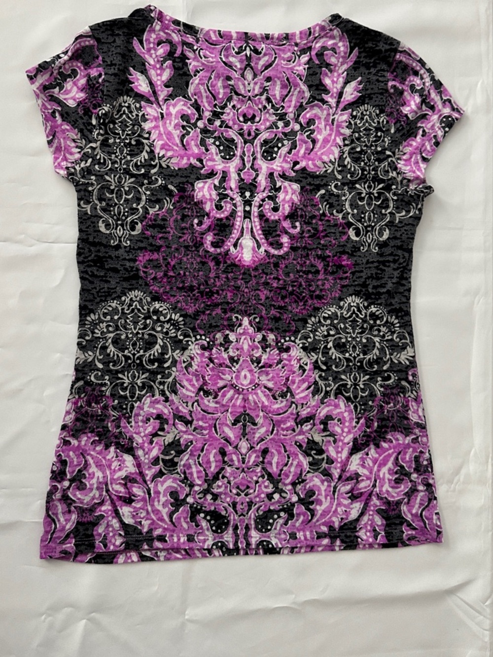 INC International Concepts Pink Black Baroque Rhinestone Detail Top Size M - Picture 8 of 16